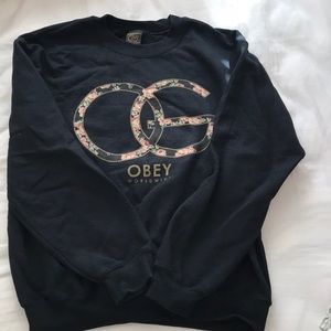 OBEY black and floral sweatshirt